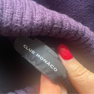 CLUB MONACO gorgeous soft crop aubergine color sweater